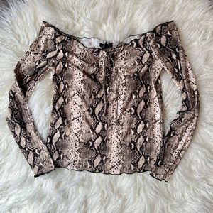 Rue 21 off the shoulder snake print top